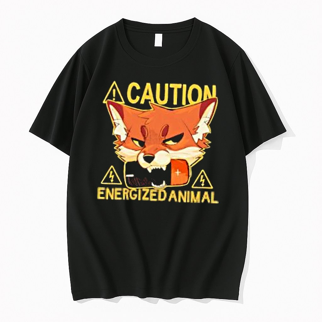 Original Fox Caution Energized Animal Tshirts Jpg Unisex T-shirt, Sweatshirt, Hoodie, Long Sleeve Tee - T-Shirt, Sweatshirt, Hoodie