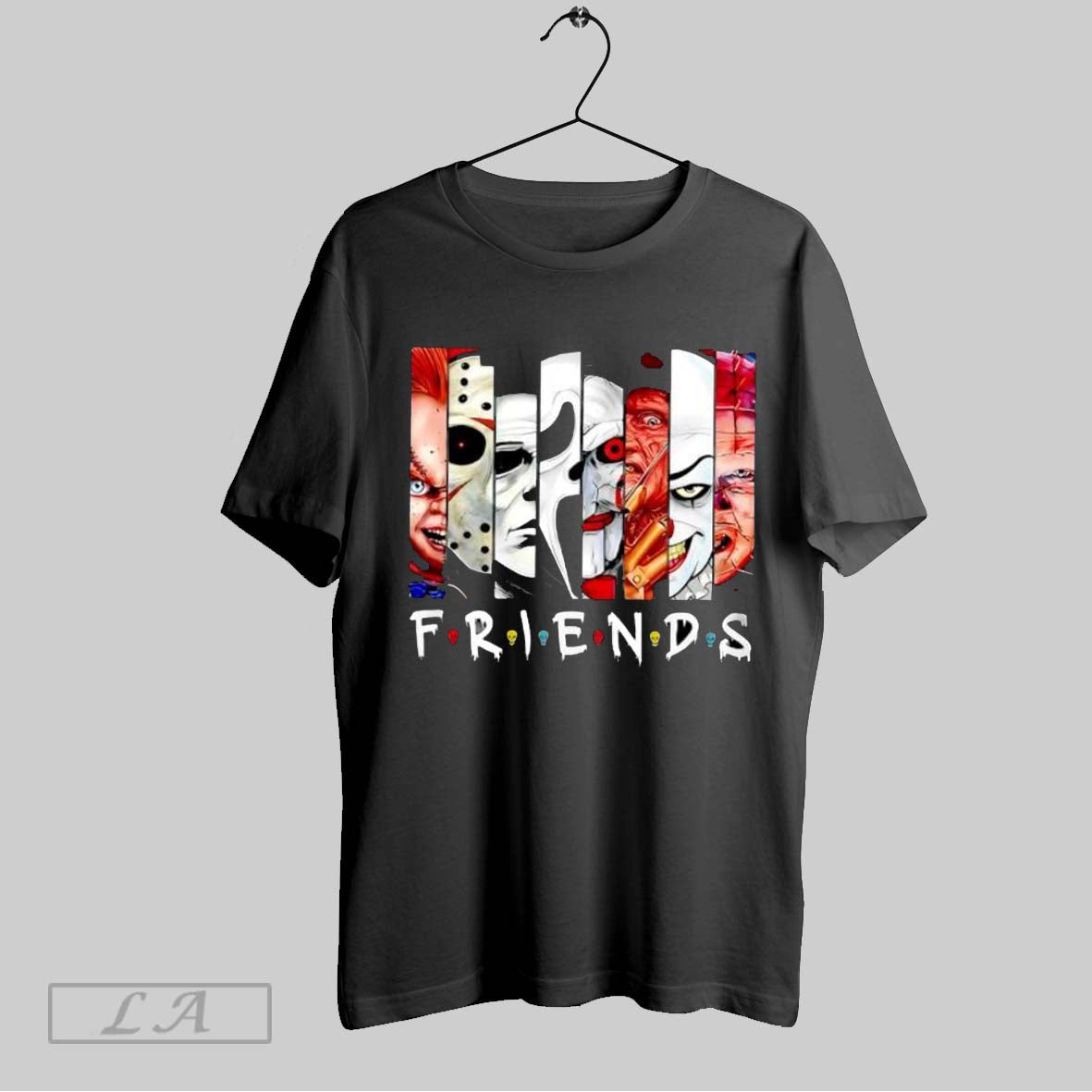 Original Friends Horror Movie Characters Halloween Parody Unisex T-shirt, Sweatshirt, Hoodie, Long Sleeve Tee - T-Shirt, Sweatshirt, Hoodie