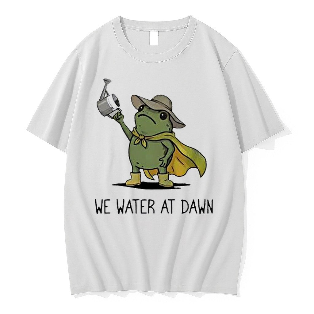 Original Frog We Water At Dawn Gardening Tshirts Jpg Unisex T-shirt, Sweatshirt, Hoodie, Long Sleeve Tee - T-Shirt, Sweatshirt, Hoodie