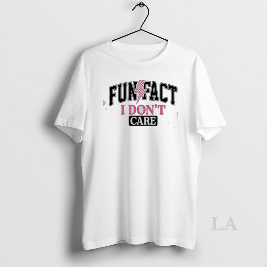 Original Fun Fact I Dont Care Pink Lightning Unisex T-shirt, Sweatshirt, Hoodie, Long Sleeve Tee - T-Shirt, Sweatshirt, Hoodie