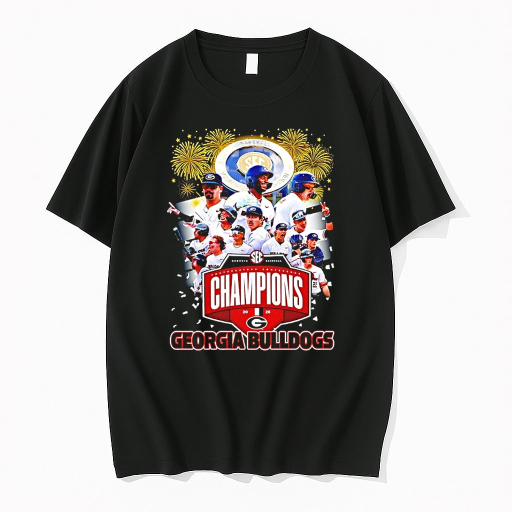 Original Georgia Bulldogs 2026 Sec Baseball Champions Graphic Tshirts Jpg Unisex T-shirt, Sweatshirt, Hoodie, Long Sleeve Tee - T-Shirt, Sweatshirt, Hoodie