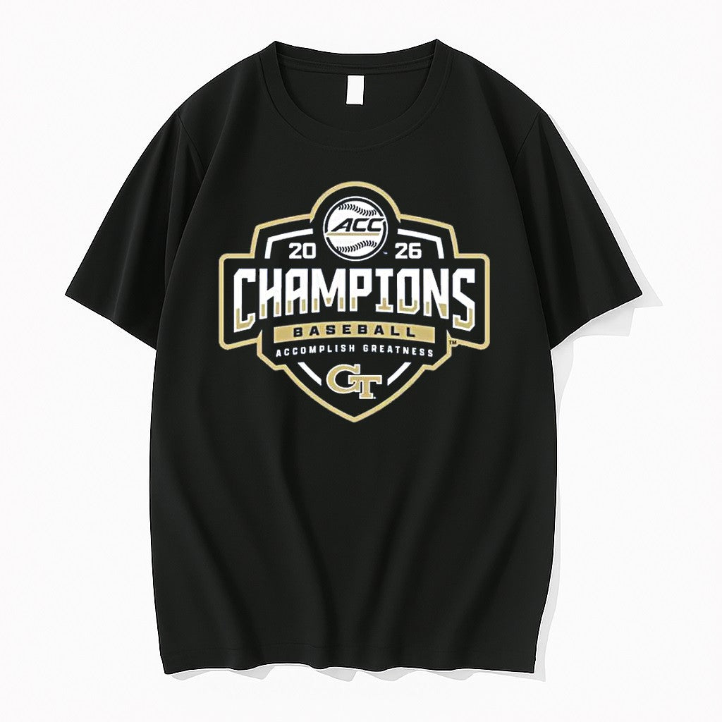 Original Georgia Tech Yellow Jackets Baseball Acc Tournament Champions 2026 New Design 1 Tshirts - T-Shirt, Sweatshirt, Hoodie