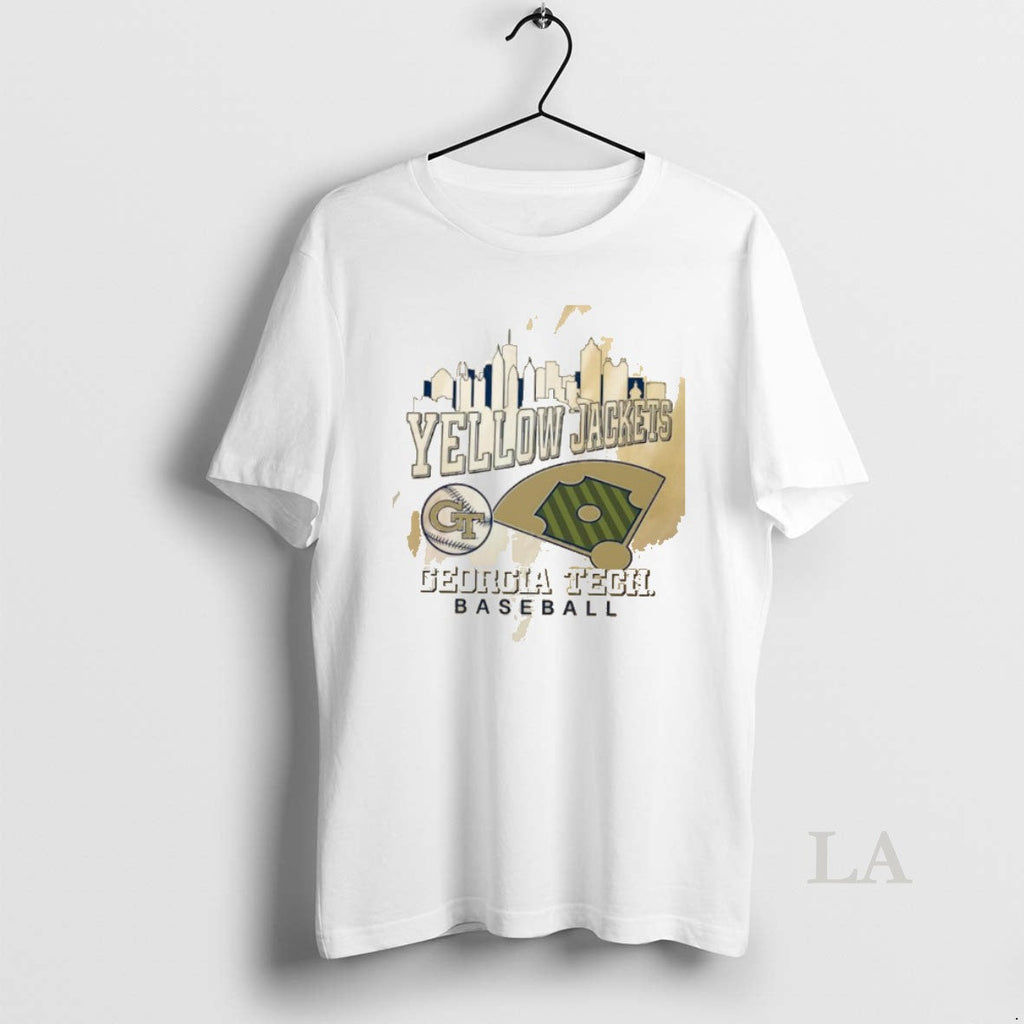 Original Georgia Tech Yellow Jackets Baseball City Skyline Unisex T-shirt, Sweatshirt, Hoodie, Long Sleeve Tee - T-Shirt, Sweatshirt, Hoodie