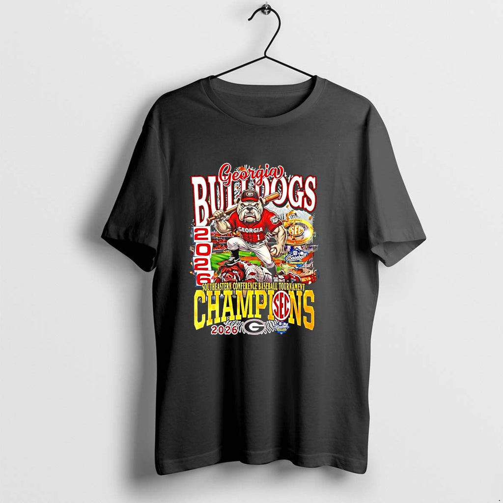 Original Georgia Defeated Arkansas 2026 Sec Baseball Tornament Champions Mascot Tshirts Unisex T-shirt, Sweatshirt, Hoodie, Long Sleeve Tee - T-Shirt, Sweatshirt, Hoodie