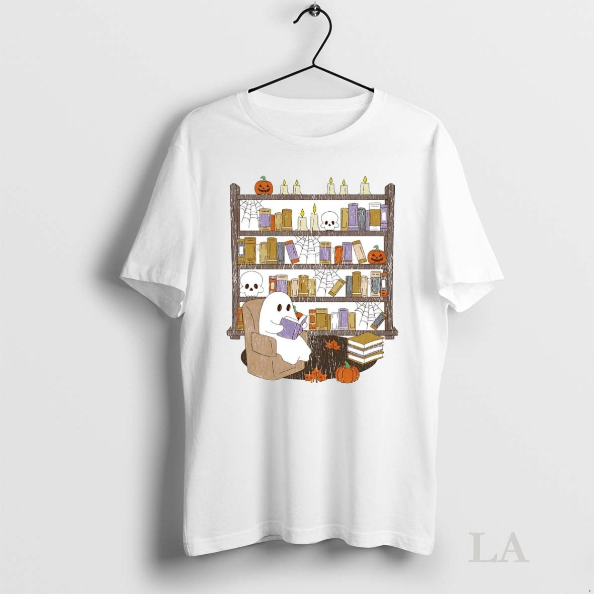 Original Ghost Library Spiderweb Halloween Unisex T-shirt, Sweatshirt, Hoodie, Long Sleeve Tee - T-Shirt, Sweatshirt, Hoodie