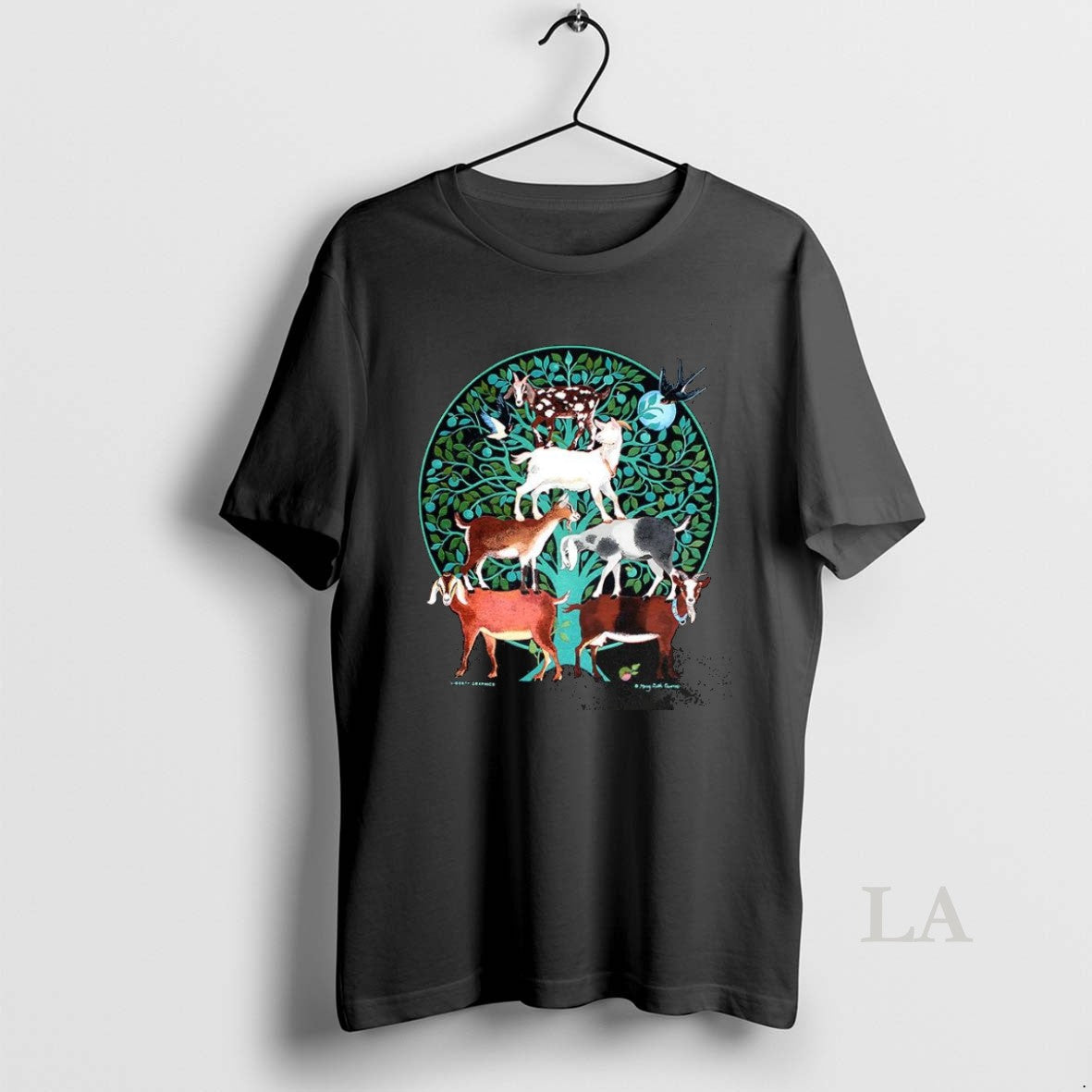 Original Goat Tree Swallow Folk Art Style Unisex T-shirt, Sweatshirt, Hoodie, Long Sleeve Tee - T-Shirt, Sweatshirt, Hoodie