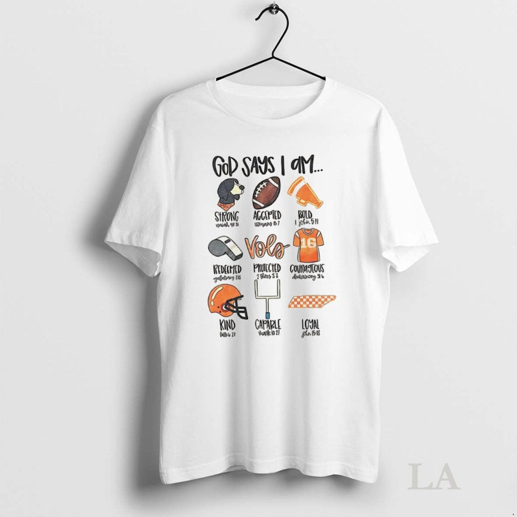 Original God Says I Am Tennessee Volunteers Football Fans Unisex T-shirt, Sweatshirt, Hoodie, Long Sleeve Tee - T-Shirt, Sweatshirt, Hoodie