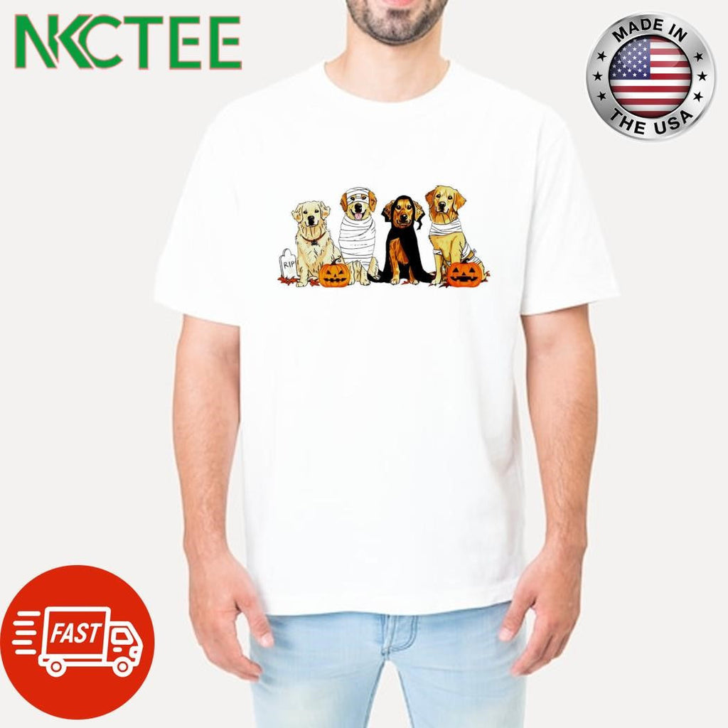 Original Golden dogs pumpkin mummy  Halloween shirt Unisex T-shirt, Sweatshirt, Hoodie, Long Sleeve Tee - T-Shirt, Sweatshirt, Hoodie