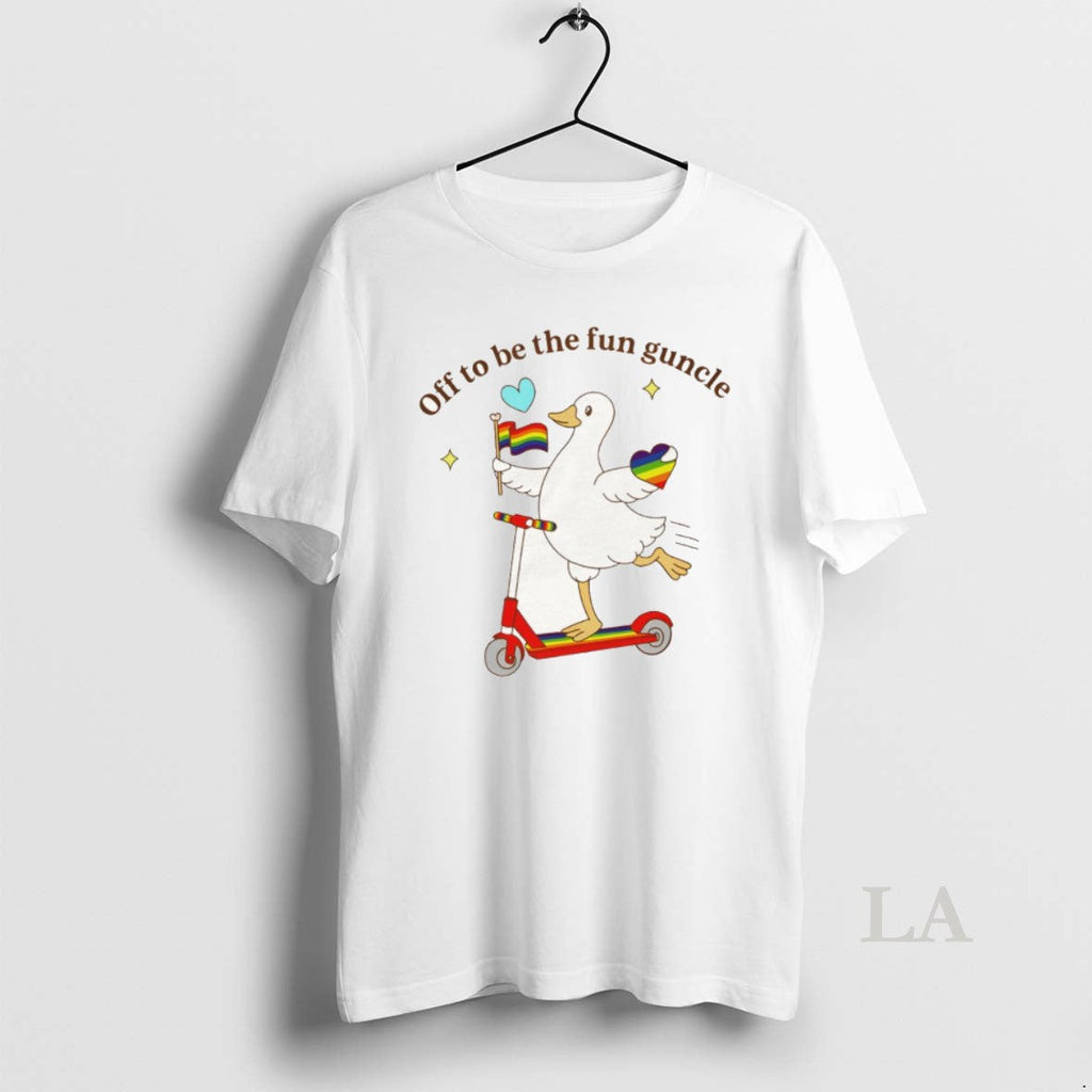 Original Goose On Scooter Off To Be The Fun Guncle Unisex T-shirt, Sweatshirt, Hoodie, Long Sleeve Tee - T-Shirt, Sweatshirt, Hoodie