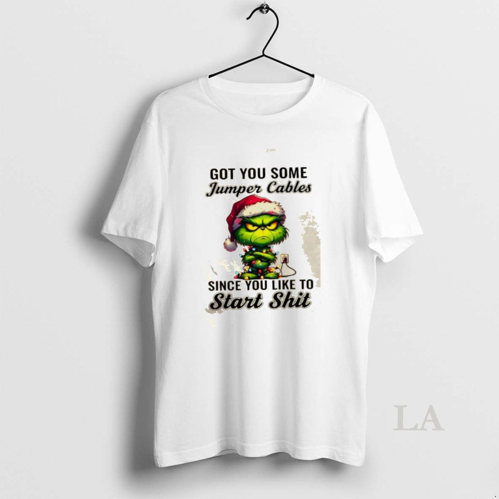 Original Grinch Got You Some Jumper Cables Since You Like Start Shit Lights T-Shirts, Hoodie, Sweatshirt - T-Shirt, Sweatshirt, Hoodie