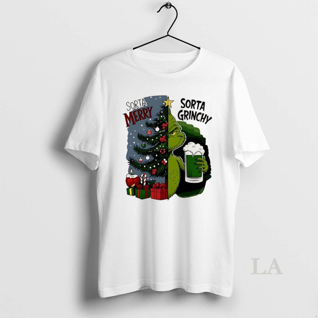 Original Grinch Half Tree Sorta Merry Sorta Grinchy T-Shirts, Hoodie, Sweatshirt - T-Shirt, Sweatshirt, Hoodie