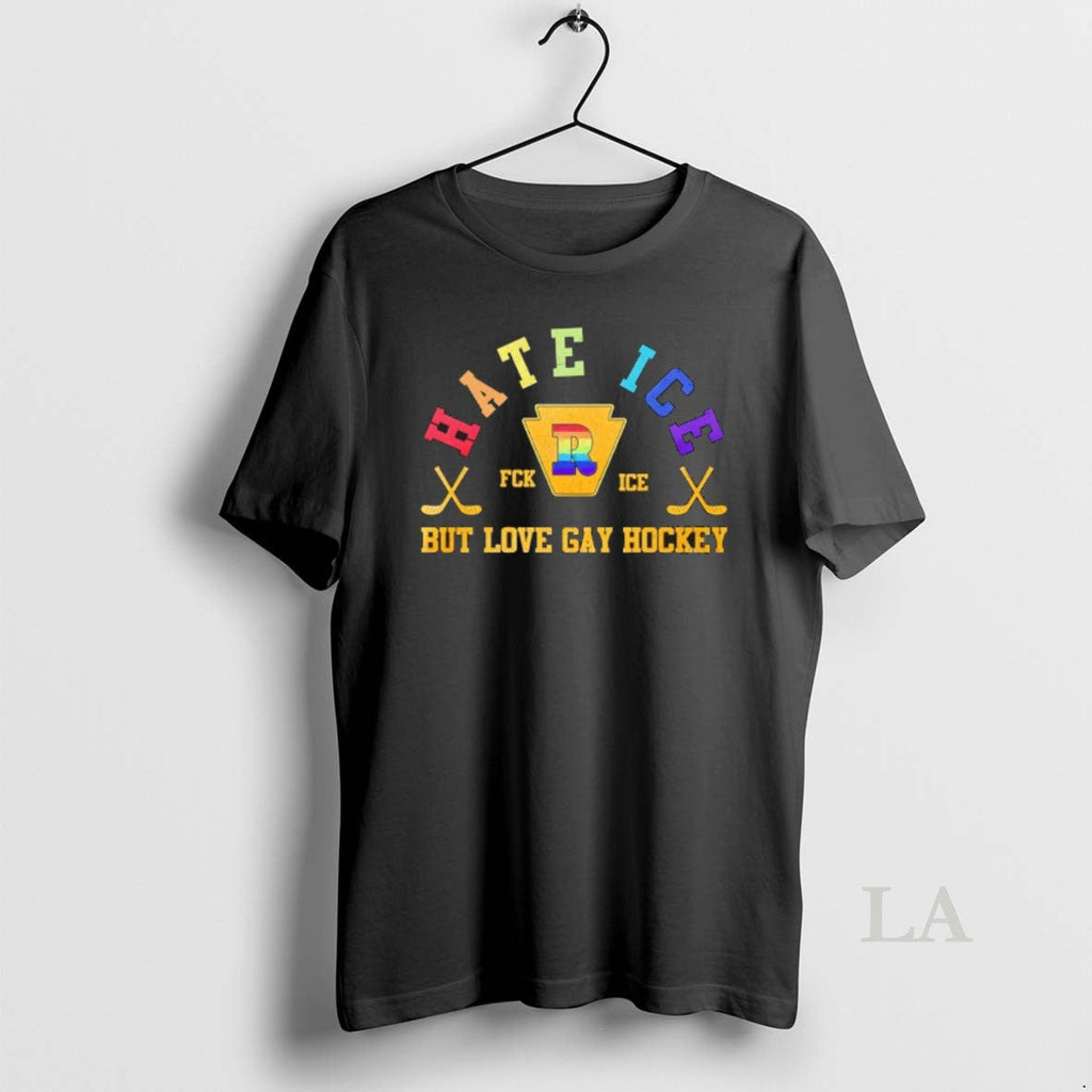 Original Hate Ice But Love Gay Hockey Lgbt 2026 Unisex T-shirt, Sweatshirt, Hoodie, Long Sleeve Tee - T-Shirt, Sweatshirt, Hoodie