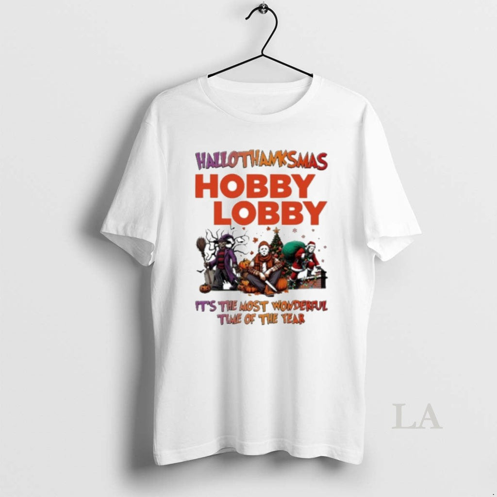 Original Hobby Lobby Horror Film Hallothanksmas Its The Most Wonderful Time Of The Year Unisex T-shirt, Sweatshirt, Hoodie, Long Sleeve Tee - T-Shirt, Sweatshirt, Hoodie