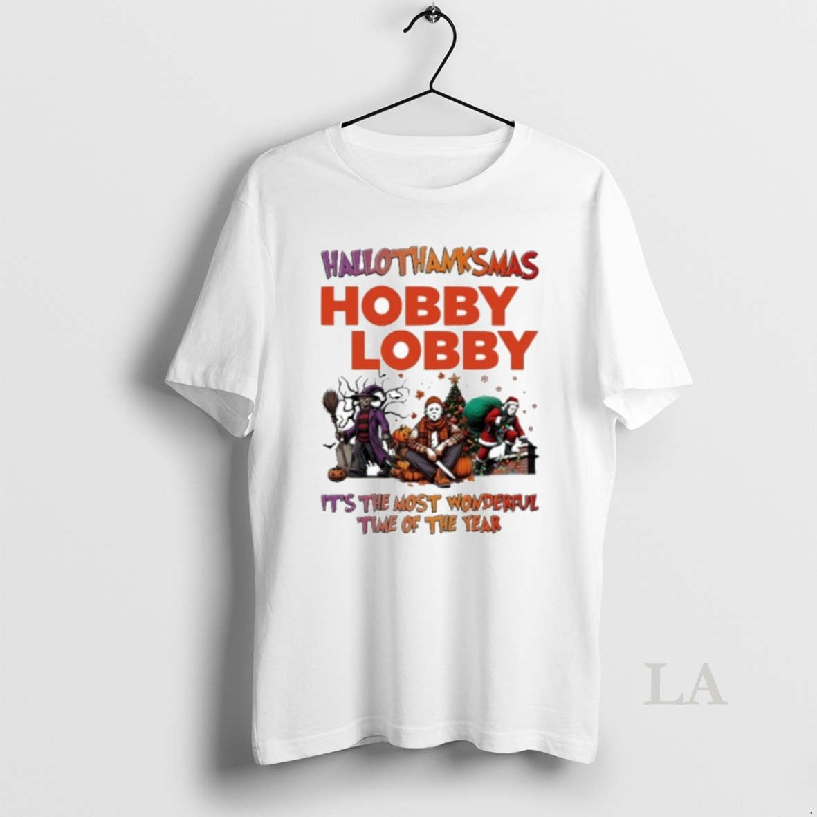Original Hobby Lobby Horror Film Hallothanksmas Its The Most Wonderful Time Of The Year Unisex T-shirt, Sweatshirt, Hoodie, Long Sleeve Tee - T-Shirt, Sweatshirt, Hoodie
