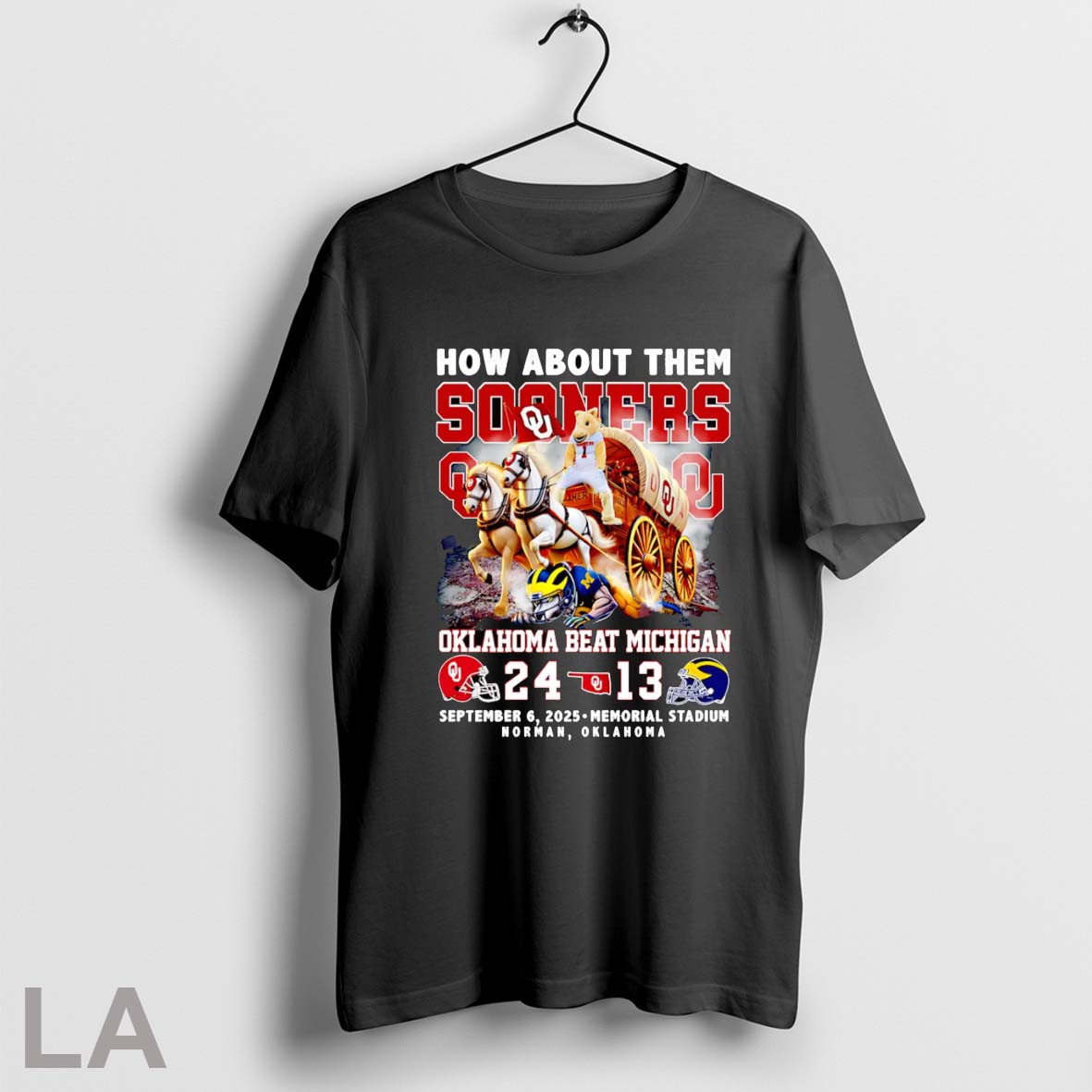 Original How About Them Sooners Oklahoma Beat Michigan Mascot Unisex T-shirt, Sweatshirt, Hoodie, Long Sleeve Tee - T-Shirt, Sweatshirt, Hoodie