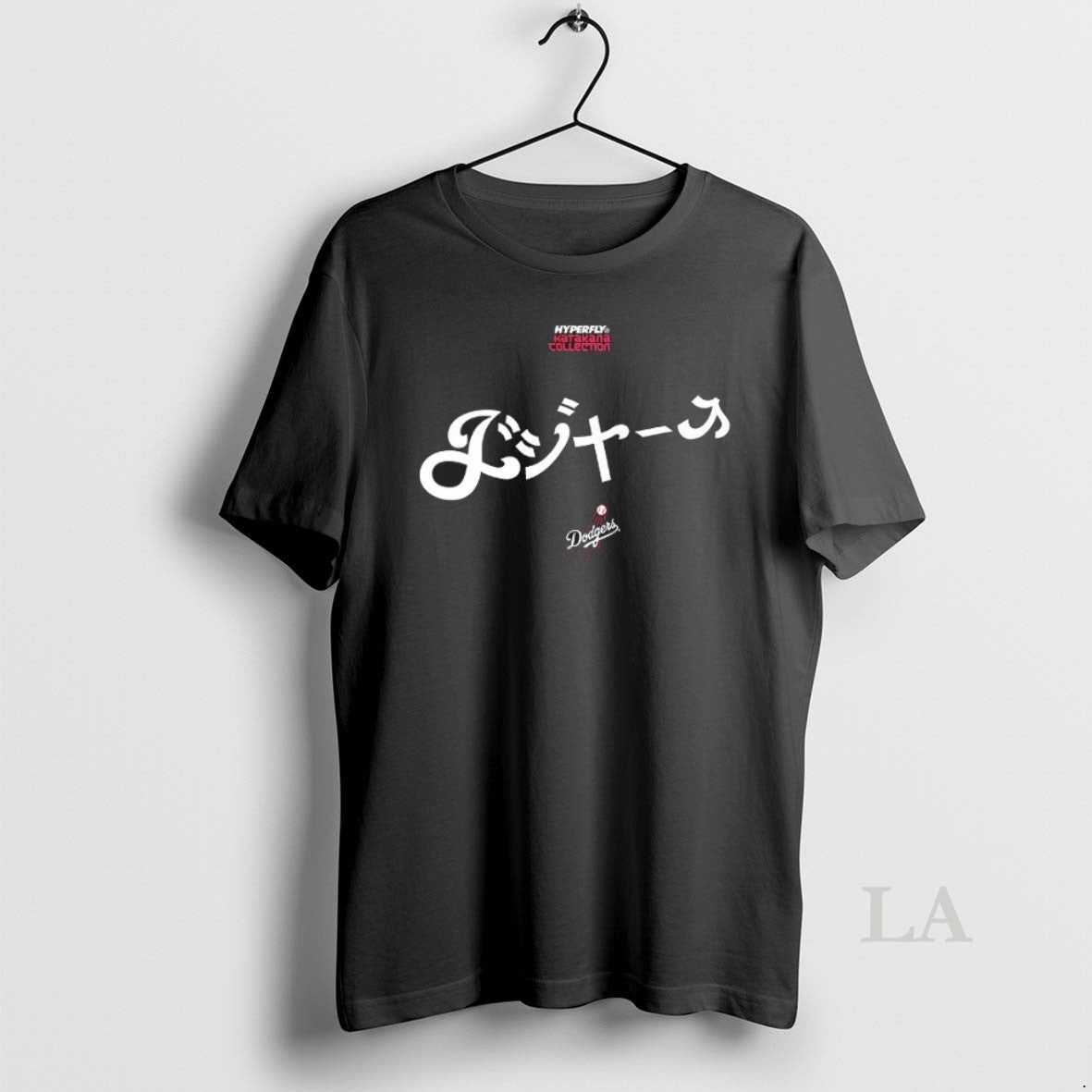 Original Hyperfly Katakana Los Angeles Dodgers Baseball 2025 Unisex T-shirt, Sweatshirt, Hoodie, Long Sleeve Tee - T-Shirt, Sweatshirt, Hoodie