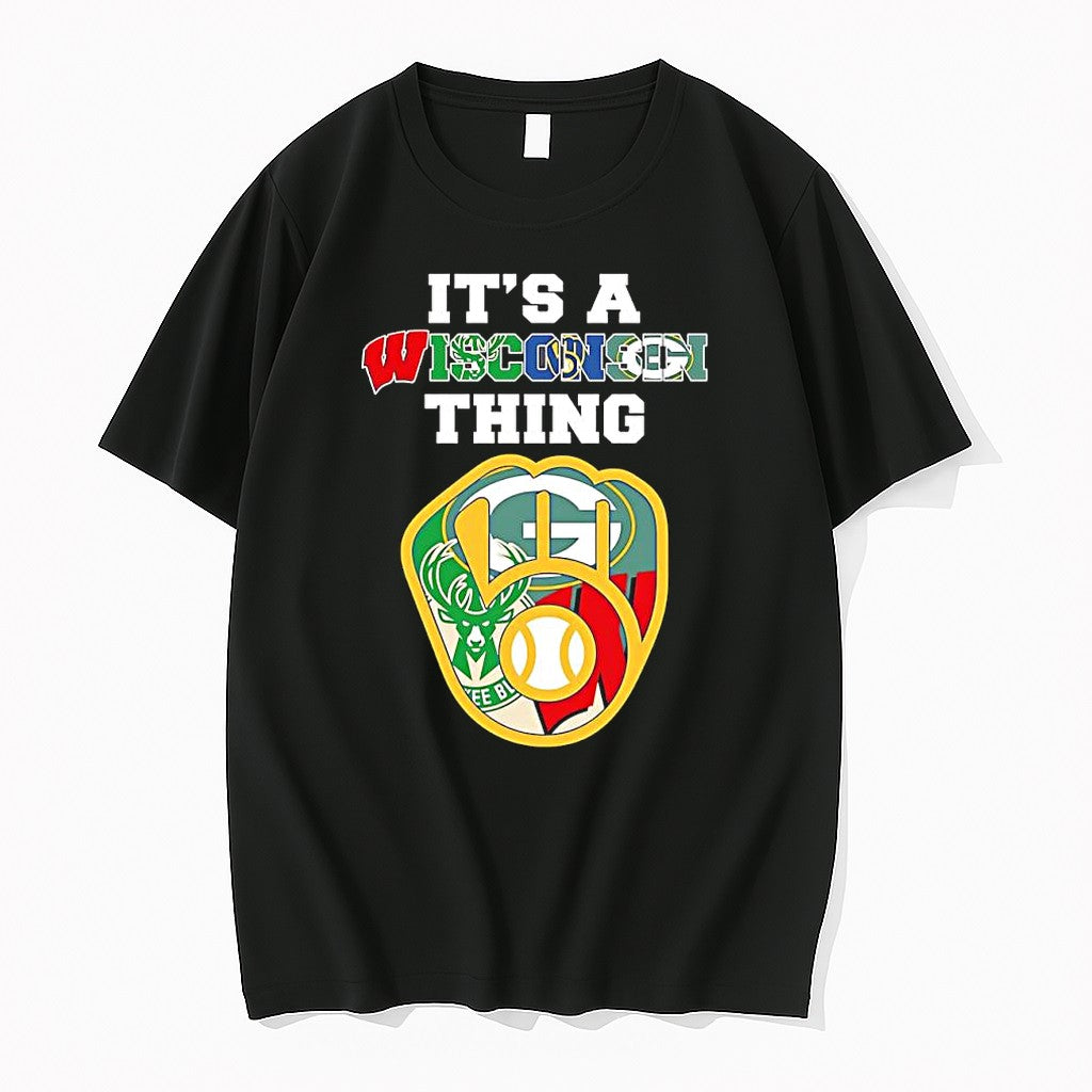 Original Its A Wisconsin Thing Packers Bucks Brewers Badgers Sports Team Logo Mashup Tshirts - T-Shirt, Sweatshirt, Hoodie