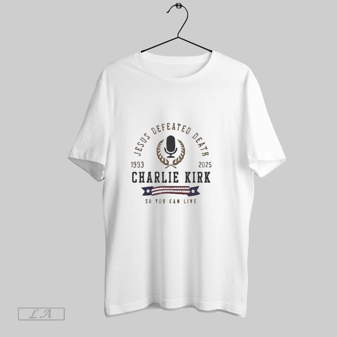 Original Jesus Defeated Death Charlie Kirk 1993 2025 Unisex T-shirt, Sweatshirt, Hoodie, Long Sleeve Tee - T-Shirt, Sweatshirt, Hoodie