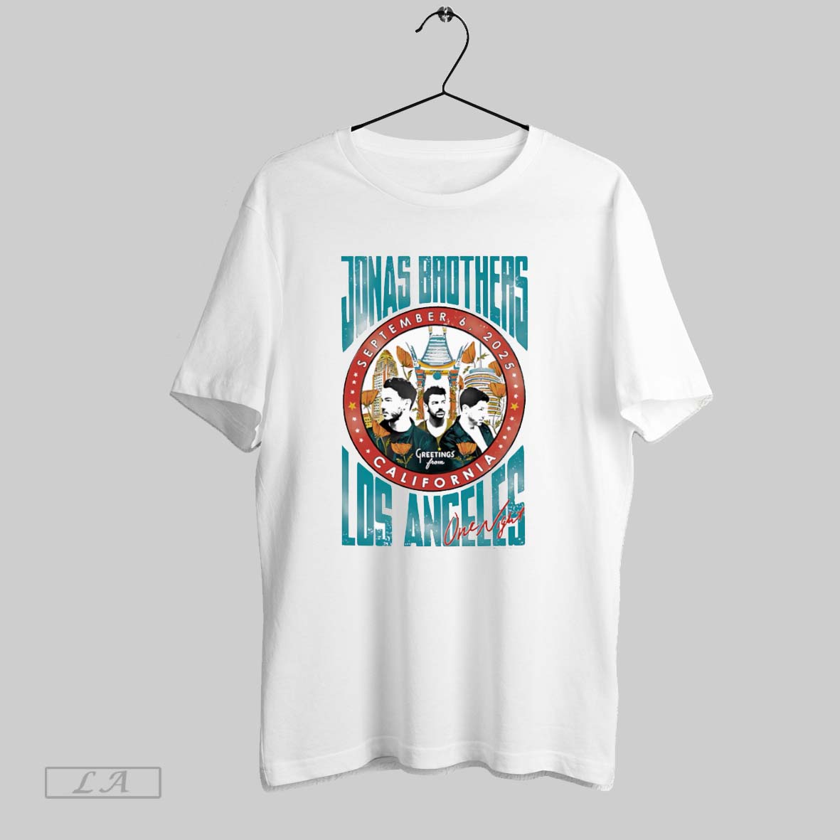 Original Jonas Brothers California Los Angeles One Night Unisex T-shirt, Sweatshirt, Hoodie, Long Sleeve Tee - T-Shirt, Sweatshirt, Hoodie