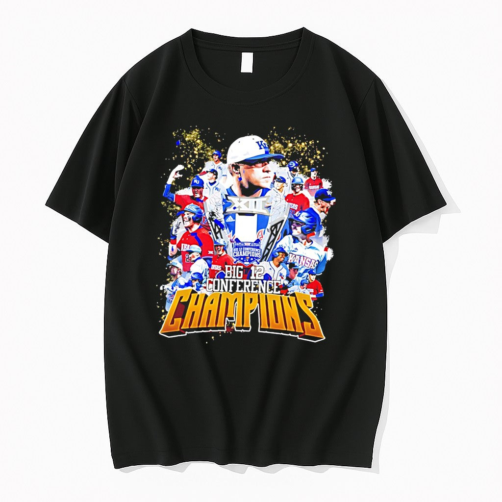Original Kansas Jayhawks 2026 Big 12 Conference Champions All Team Tee Tshirts Unisex T-shirt, Sweatshirt, Hoodie, Long Sleeve Tee - T-Shirt, Sweatshirt, Hoodie