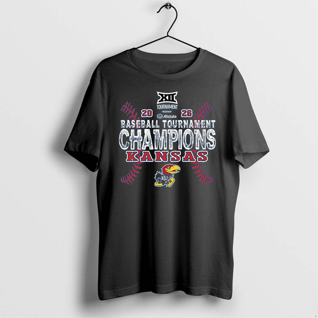 Original Kansas Jayhawks Big 12 Baseball Tournament Champions 2026 1 Tshirts Unisex T-shirt, Sweatshirt, Hoodie, Long Sleeve Tee - T-Shirt, Sweatshirt, Hoodie