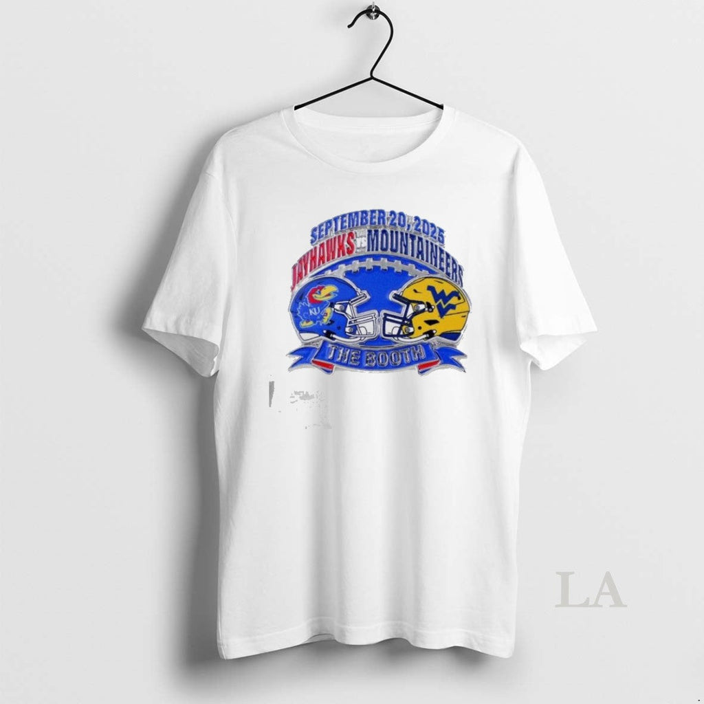 Original Kansas Jayhawks Souvenir 2025 Vs West Virginia Game Day September 20 2025 Unisex T-shirt, Sweatshirt, Hoodie, Long Sleeve Tee - T-Shirt, Sweatshirt, Hoodie