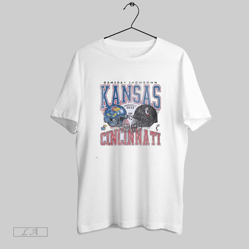 Original Kansas Jayhawks Vs Cincinnati Bearcats 2025 Gameday Showdown Unisex T-shirt, Sweatshirt, Hoodie, Long Sleeve Tee - T-Shirt, Sweatshirt, Hoodie