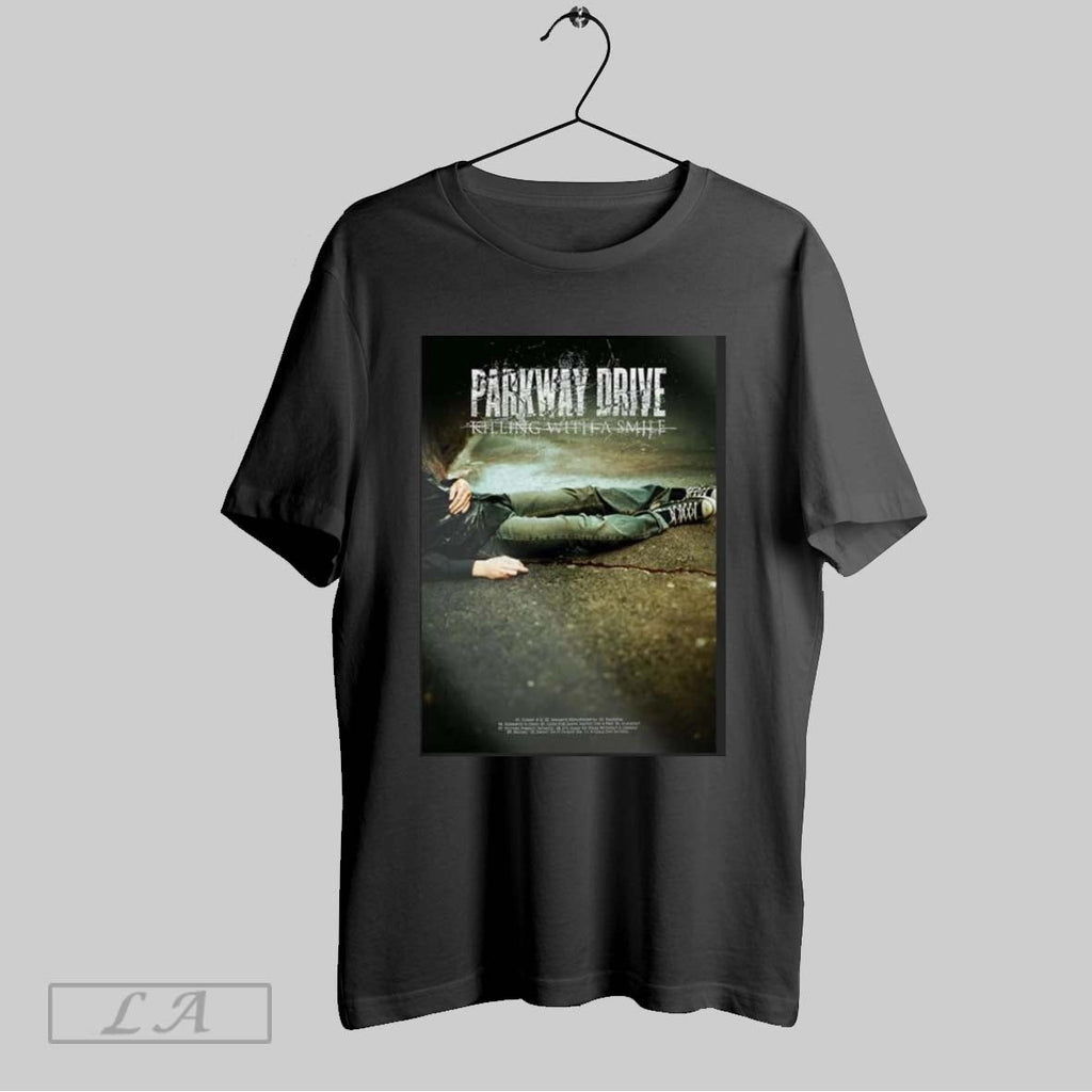 Original Killing With A Smile 2025 Tour Parkway Drive Unisex T-shirt, Sweatshirt, Hoodie, Long Sleeve Tee - T-Shirt, Sweatshirt, Hoodie