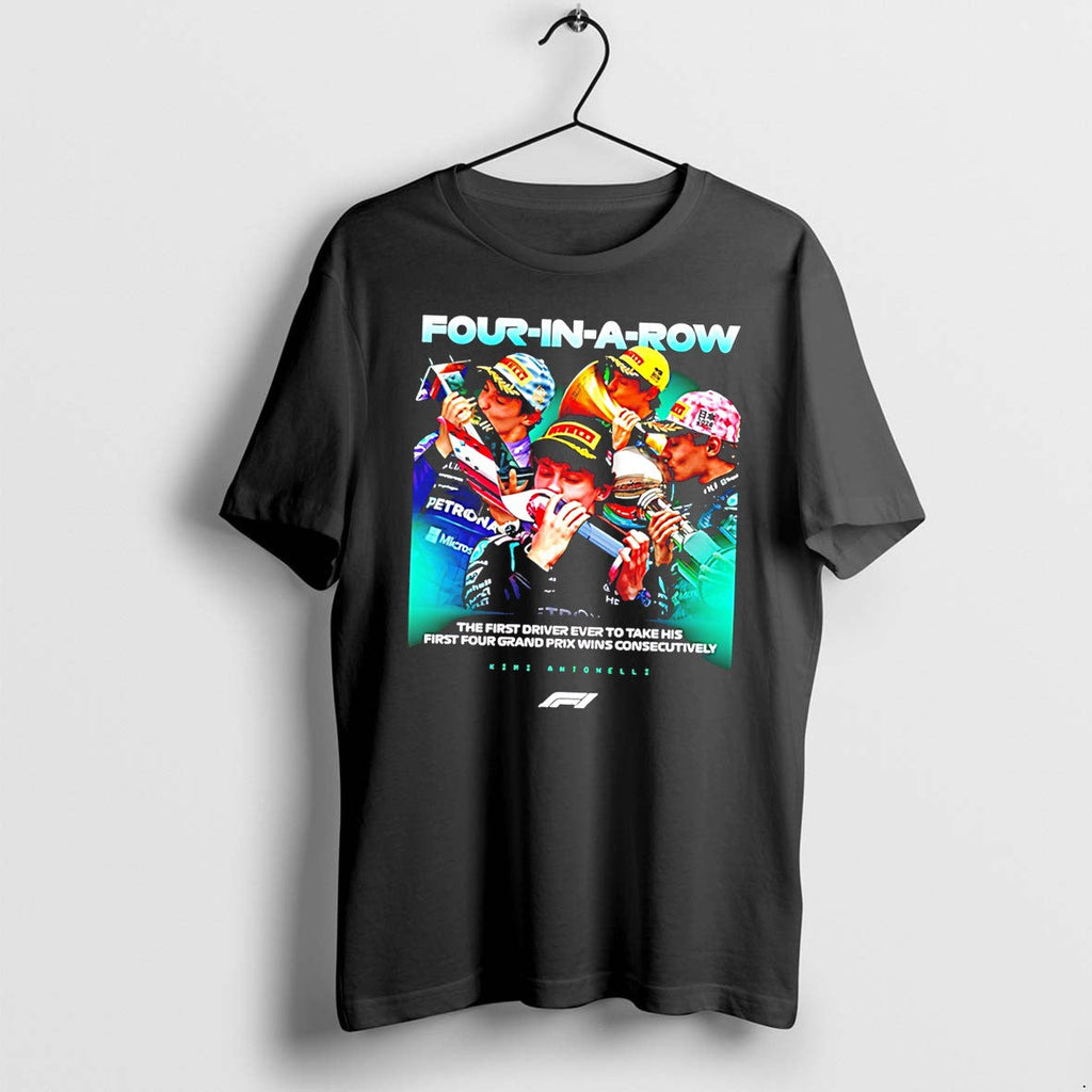 Original Kimi Antonelli Formula 1 Four In A Row Canadian Grand Prix 2026 Tee Tshirts Unisex T-shirt, Sweatshirt, Hoodie, Long Sleeve Tee - T-Shirt, Sweatshirt, Hoodie