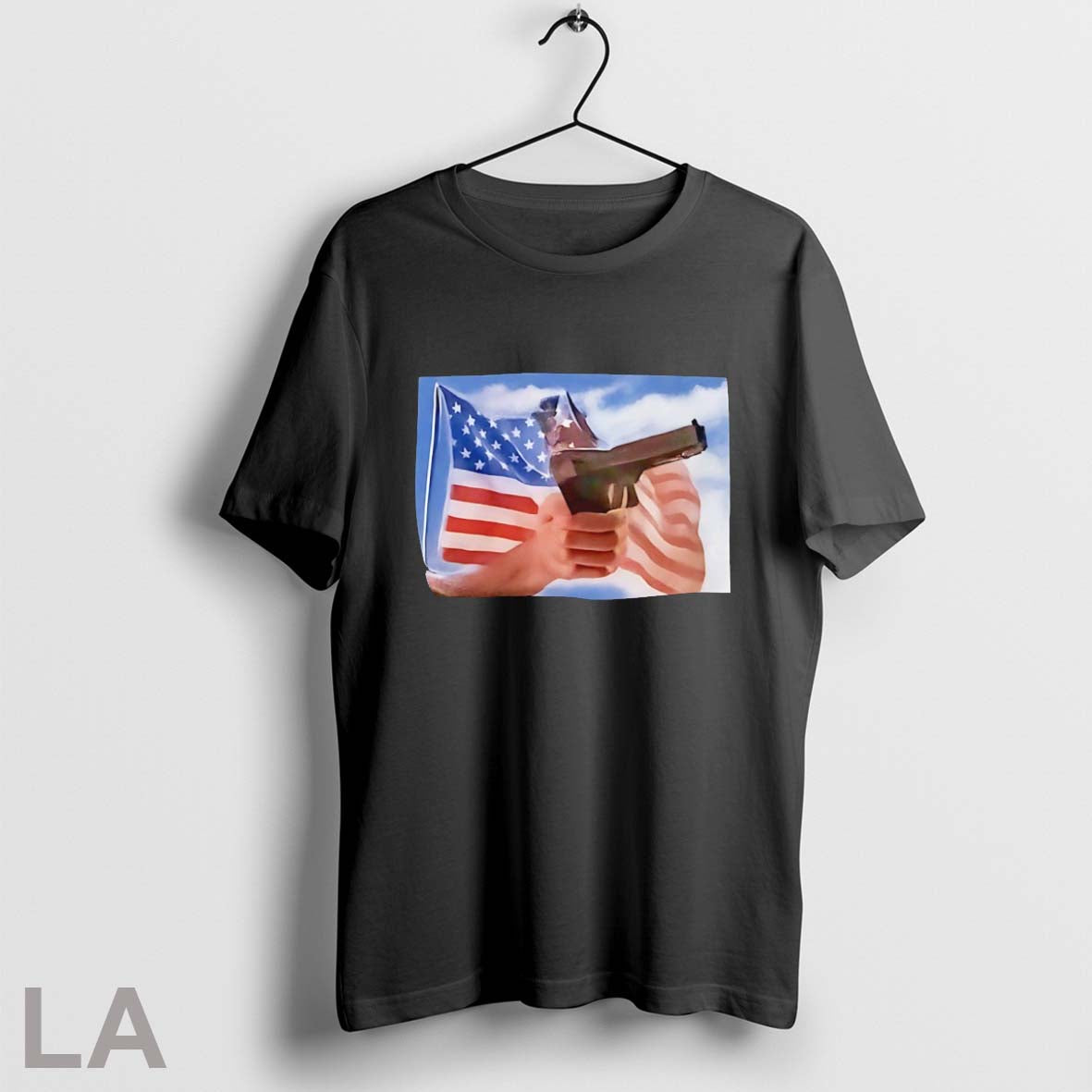 Original Land Of The Free Home Of The Brave Gun Parody Unisex T-shirt, Sweatshirt, Hoodie, Long Sleeve Tee - T-Shirt, Sweatshirt, Hoodie