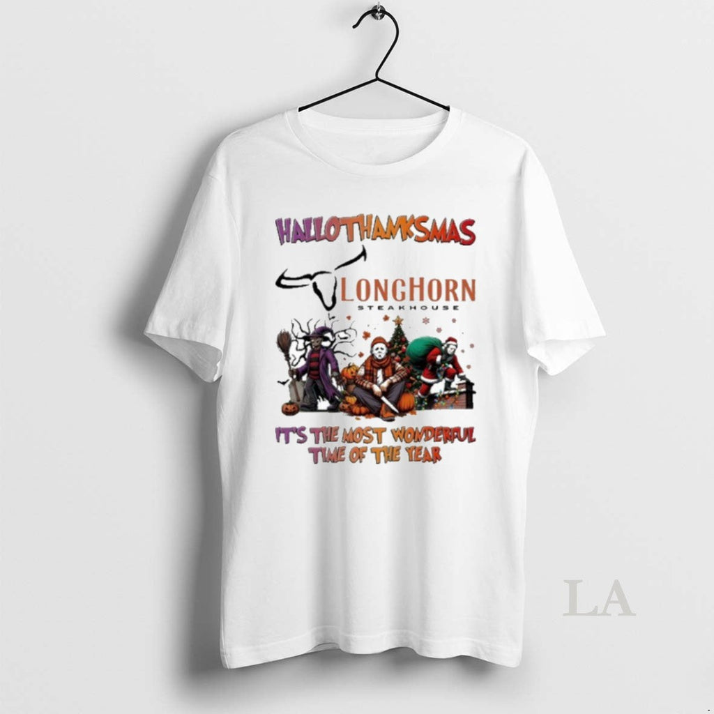 Original Longhorn Steakhouse Horror Film Hallothanksmas Its The Most Wonderful Time Of The Year - T-Shirt, Sweatshirt, Hoodie