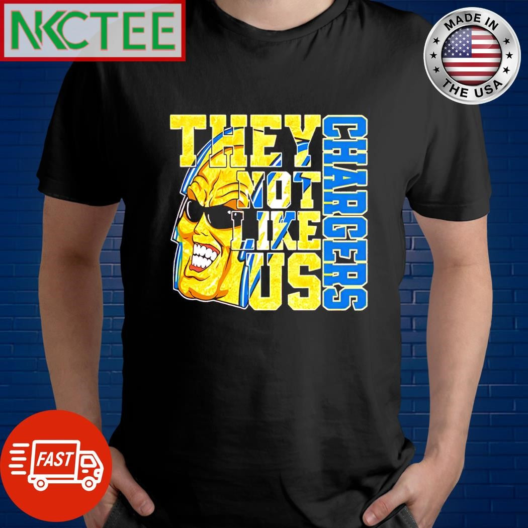Original Los Angeles Chargers logo they not like us shirt Unisex T-shirt, Sweatshirt, Hoodie, Long Sleeve Tee - T-Shirt, Sweatshirt, Hoodie