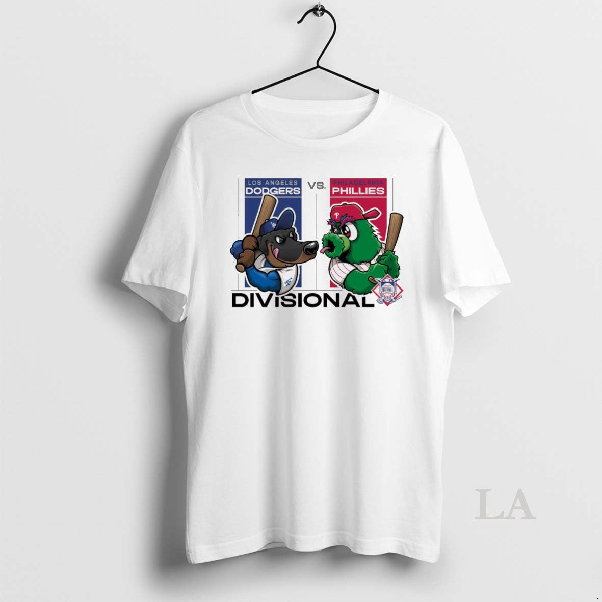 Original Los Angeles Dodgers Vs Philadelphia Phillies 2025 Mlb National League Divisional Round Mascots - T-Shirt, Sweatshirt, Hoodie
