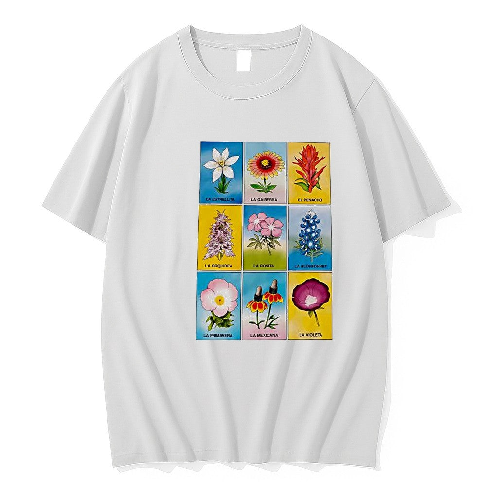 Original Loteria Flowers La Estrellita La Gaiberra El Penacho La Orquidea La Rosita Tshirts - T-Shirt, Sweatshirt, Hoodie