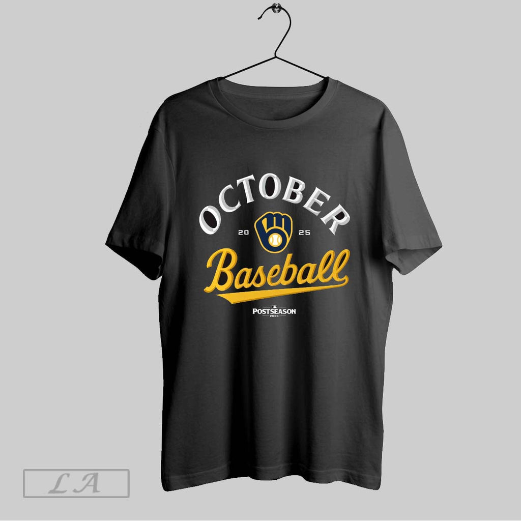 Original Milwaukee Brewers 2025 Mlb Postseason October Baseball Postseason Locker Room Unisex T-shirt, Sweatshirt, Hoodie, Long Sleeve Tee - T-Shirt, Sweatshirt, Hoodie