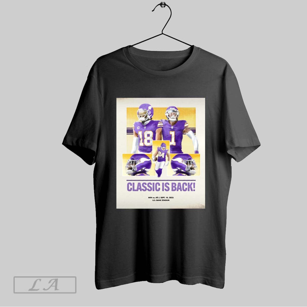 Original Minnesota Vikings Vs Atlanta Falcons September 14 2025 Classic Is Back Us Bank Stadium - T-Shirt, Sweatshirt, Hoodie