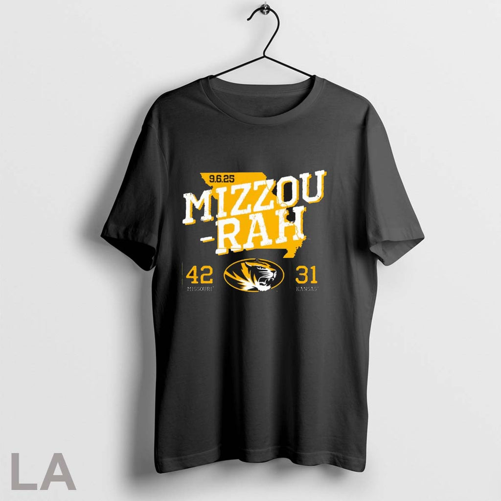 Original Missouri Tigers Vs Kansas Jayhawks Mizzou Rah September 6 2025 Score 42 31 Unisex T-shirt, Sweatshirt, Hoodie, Long Sleeve Tee - T-Shirt, Sweatshirt, Hoodie