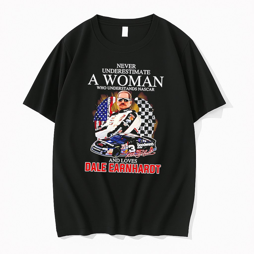 Original Never Underestimate A Woman Who Understands Nascar And Loves Dale Earnhardt Signature Tee Tshirts - T-Shirt, Sweatshirt, Hoodie