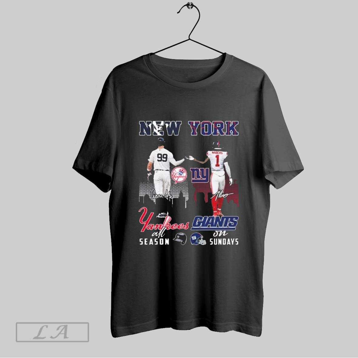 Original New York Yankees Aaron Judge All Season And New York Giants Malik Nabers On Unisex T-shirt, Sweatshirt, Hoodie, Long Sleeve Tee - T-Shirt, Sweatshirt, Hoodie