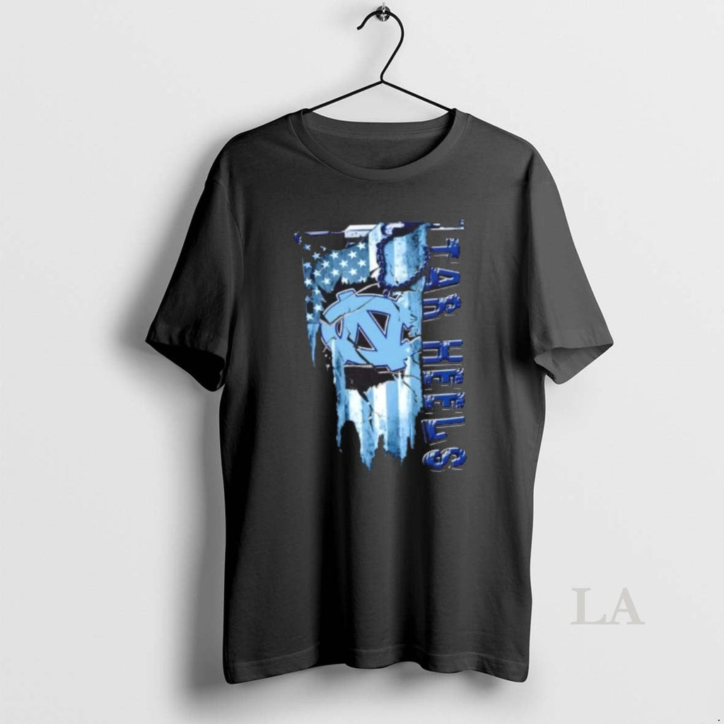 Original North Carolina Tar Heels Football Battle Shattered Usa Flag Rip T-Shirts, Hoodie, Sweatshirt - T-Shirt, Sweatshirt, Hoodie