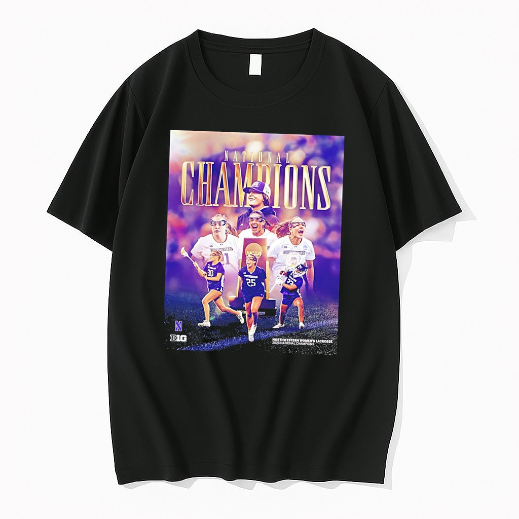 Original Northwestern Womens Lacrosse 2026 National Champions Tee Tshirts Jpg Unisex T-shirt, Sweatshirt, Hoodie, Long Sleeve Tee - T-Shirt, Sweatshirt, Hoodie