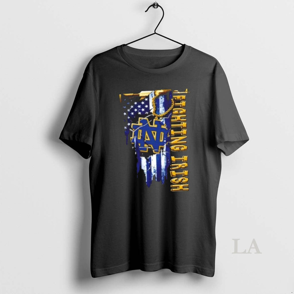 Original Notre Dame Fighting Irish Football Battle Shattered Usa Flag Rip T-Shirts, Hoodie, Sweatshirt - T-Shirt, Sweatshirt, Hoodie