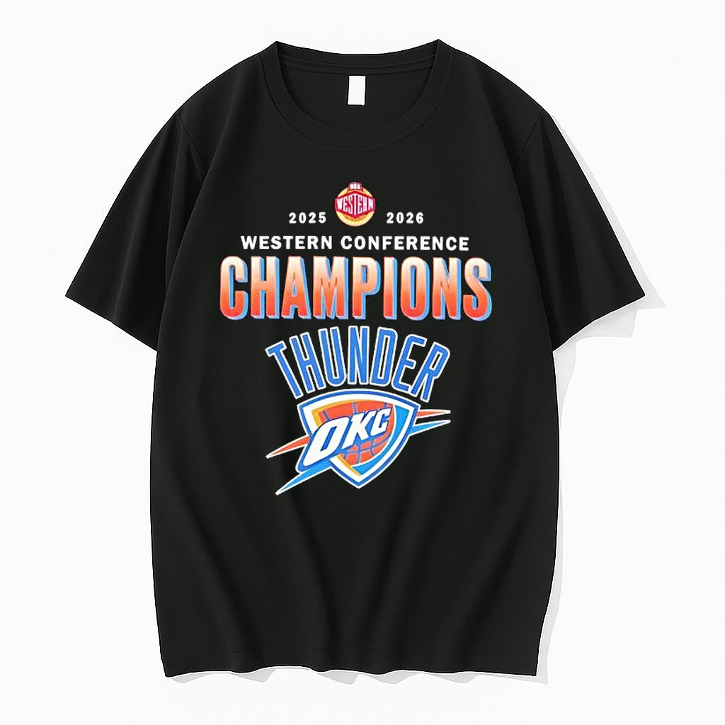 Original Oklahoma City Thunder Finals Western Conference Champions 2025 2026 Retro Tshirts - T-Shirt, Sweatshirt, Hoodie