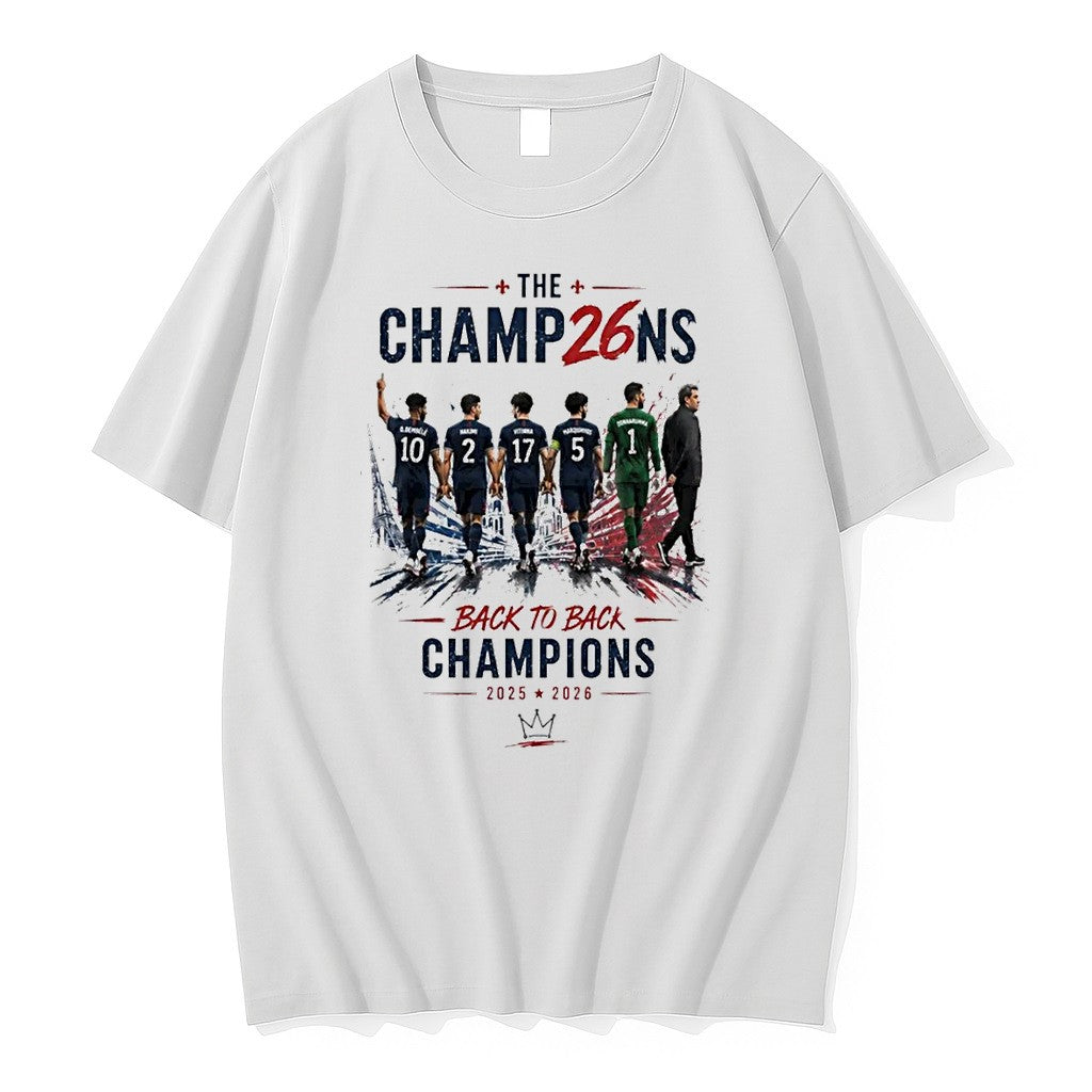 Original Psg Back To Back Champions 2025 2026 The Champ26ns Tshirts Jpg Unisex T-shirt, Sweatshirt, Hoodie, Long Sleeve Tee - T-Shirt, Sweatshirt, Hoodie
