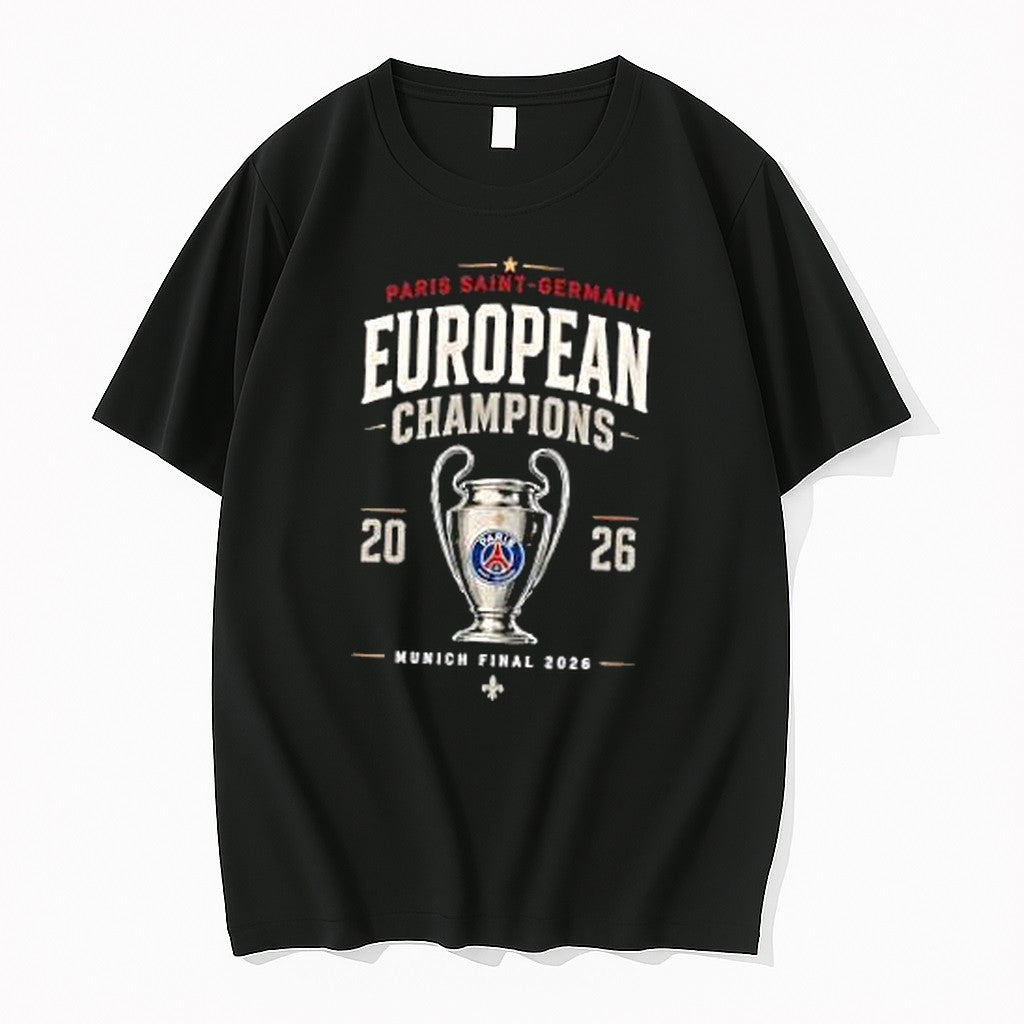 Original Psg European Champions 2026 Tshirts Jpg Unisex T-shirt, Sweatshirt, Hoodie, Long Sleeve Tee - T-Shirt, Sweatshirt, Hoodie