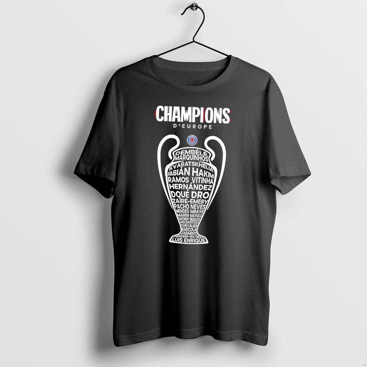 Original Paris Saint Germain 2025 2026 Champions League Winners Players Names Trophies Tee Tshirts - T-Shirt, Sweatshirt, Hoodie