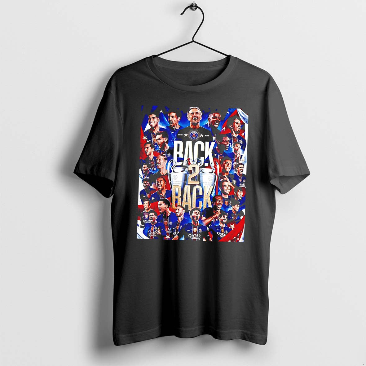 Original Paris Saint Germain Back 2 Back Champions League Champions 2025 26 Tee Tshirts Unisex T-shirt, Sweatshirt, Hoodie, Long Sleeve Tee - T-Shirt, Sweatshirt, Hoodie