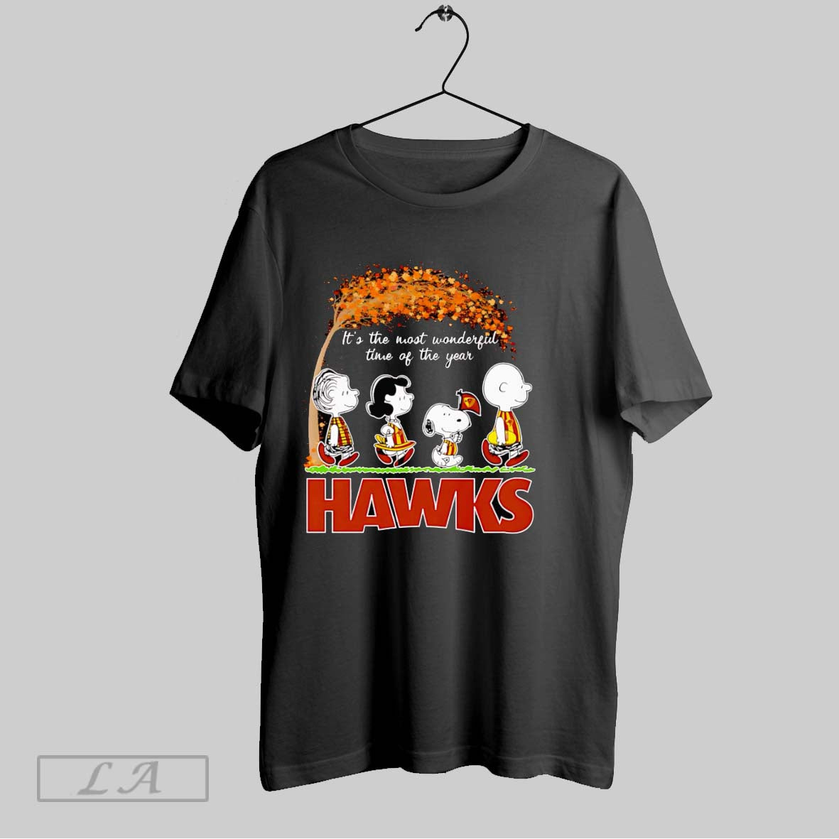 Original Peanuts Its The Most Wonderful Time Of The Year Hawks Unisex T-shirt, Sweatshirt, Hoodie, Long Sleeve Tee - T-Shirt, Sweatshirt, Hoodie