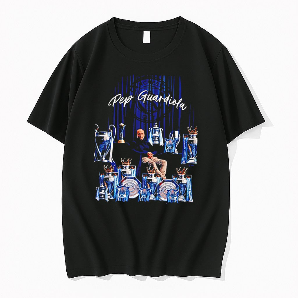 Original Pep Guardiola Manchester City 2026 Champions Trophies Graphic Tee Tshirts Unisex T-shirt, Sweatshirt, Hoodie, Long Sleeve Tee - T-Shirt, Sweatshirt, Hoodie