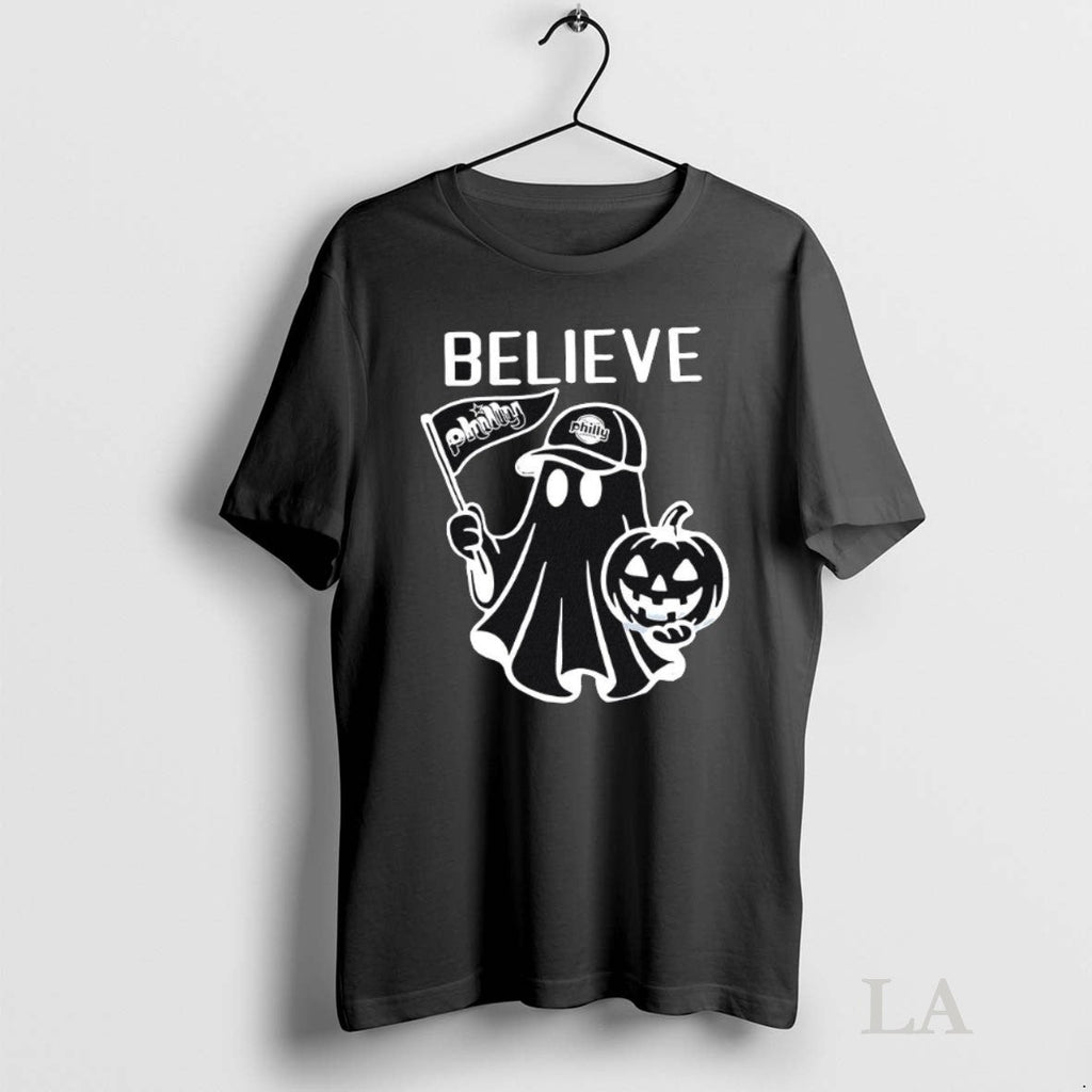 Original Philadelphia Phillies Red October Halloween Believe Ghost Unisex T-shirt, Sweatshirt, Hoodie, Long Sleeve Tee - T-Shirt, Sweatshirt, Hoodie